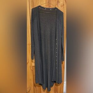Gray Longline Cardigan Sweater